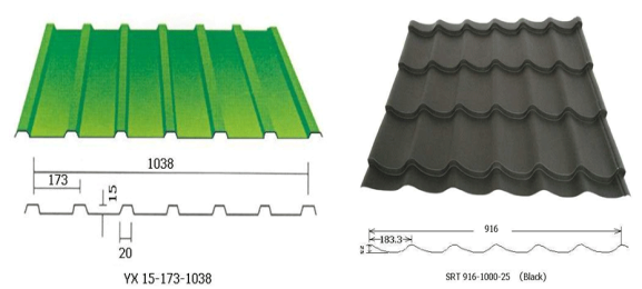 Steel sheet for roofing tile and ribbed sheet